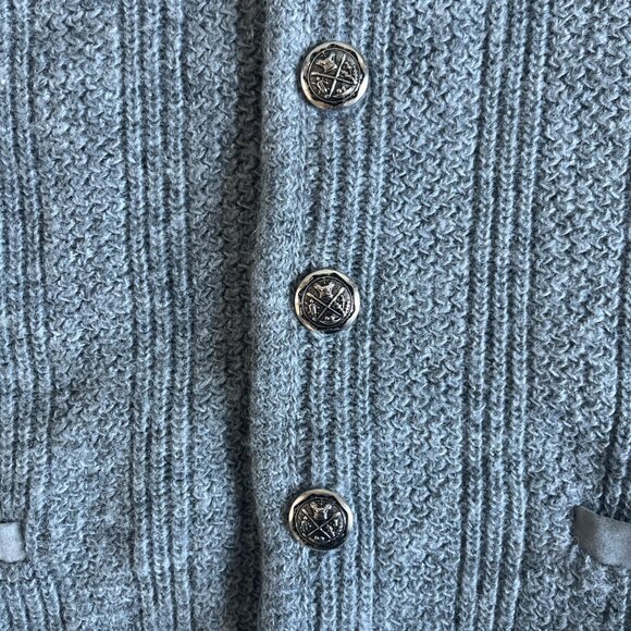 Vintage Puritan Gray Knit Cardigan Sweater Made in USA Wool Blend Size M - Picture 2 of 7